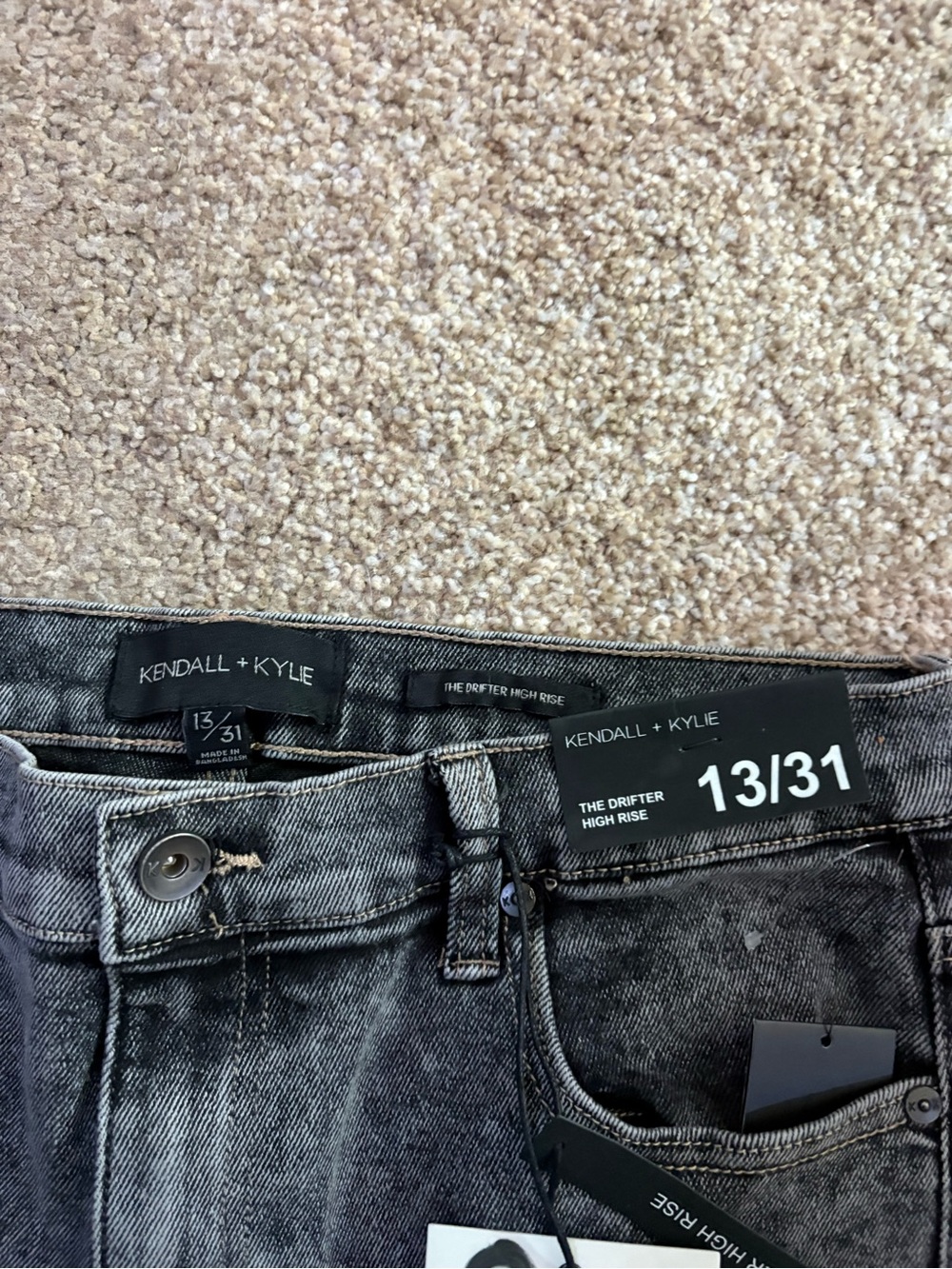Kendall & Kylie Acid Wash Black High-Rise Denim Shorts - Picture 4 of 4